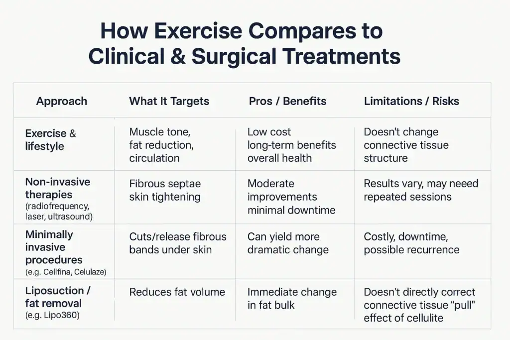 Sculpting Your Bum: Can Toning Exercises Really Reduce Cellulite? 2 How exercise compares to treatments from Lipo 360 Camberley