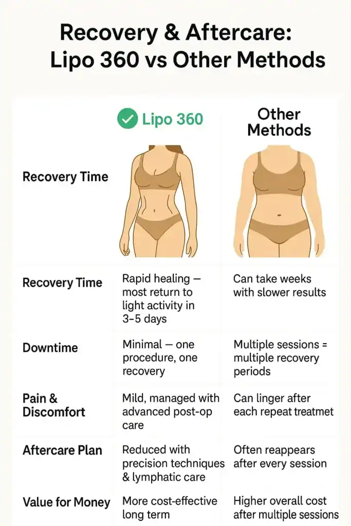 Recovery and Aftercare for Fat-Dissolving Surgery 2 Table to show fat dissolving injection aftercare Camberley